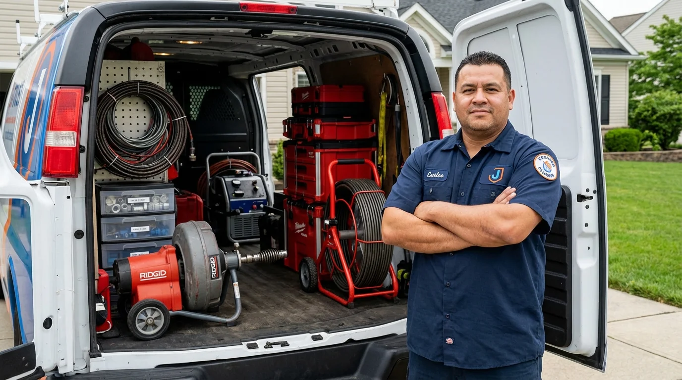 Professional drain cleaning equipment and Johns Plumbing LLC plumber in San Bernardino
