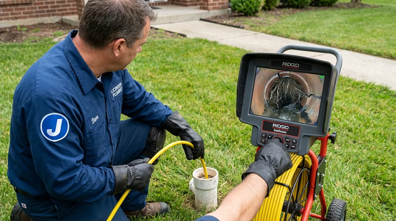 Sewer camera inspection being performed by Johns Plumbing LLC in San Bernardino